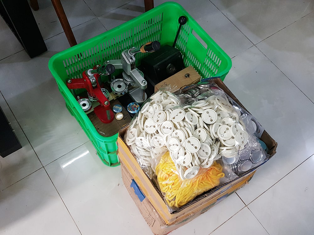 Trọn bộ máy làm huy hiệu cỡ 75mm 58mm 44mm và 37mm